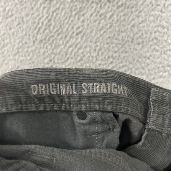 American Eagle Jeans Mens 42x32 Gray Corduroy Original Straight Pants Cotton - Picture 8 of 11